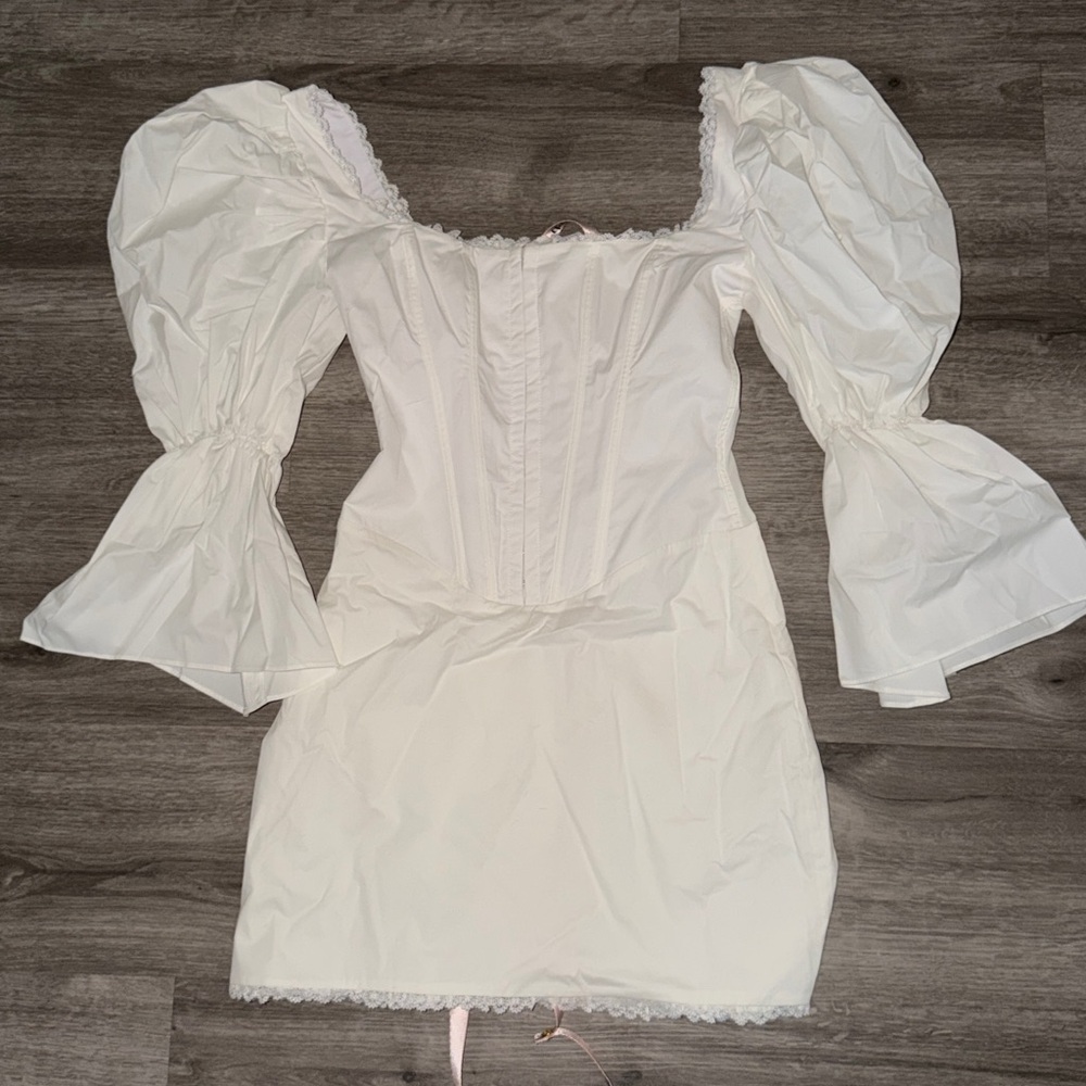 House of CB MATILDA White Puff Sleeve Corset Dress - Picture 14 of 16